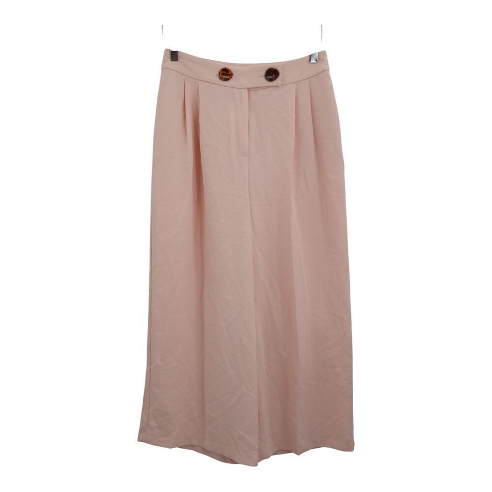 Topshop Wide Leg Crop Pants Pink Womens Size 6 Lightweight